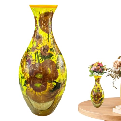 3D Puzzles Vase, Puzzle Blumenvase Puzzles, 160 Stück Puzzle Vase für Erwachsene, Kunst Puzzle Vase, Gebogene Puzzle Blumenvasen, Puzzle Blumenvase Basteln von Generisch