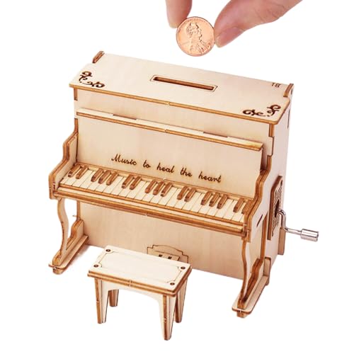 3D Puzzles for Adults, Wooden Piano Jigsaw Kit, 4.21x3.78x2.56 Inches Mechanical Music Box Model, Handmade Brain Teaser Set, for Men Women Boys Girls Children Teens Gift Building Craft Activity 3D Puzzles for Adults, Wooden Piano Jigsaw Kit, 4.21x3.78x2.56 Inches Mechanical Music Box Model, Handmade Brain Teaser Set, for Men Women Boys Girls Children Teens Gift Building Craft Activity von Generisch