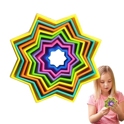 3D-Stern-Fidget-Spielzeug, Stern-Stressabbau-Spielzeug,3D-Sechseck-Sensorwürfel - Pädagogisches Stern-Fidget-Spiralspielzeug, tragbare sechseckige sensorische Würfel zur Stressreduzierung von Generisch