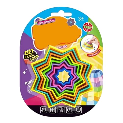 3D-Stern-Fidget-Spielzeug, Stern-Stressabbau-Spielzeug,3D Star Fidget Spiralspielzeug - Pädagogisches -Schreibtisch-Spinner- , tragbare sechseckige sensorische Würfel für Kinder und Erwac von Generisch