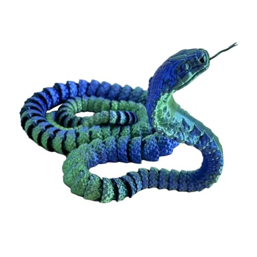 3D-gedruckte Tiere, 3D-Schlangen-Stressspielzeug - 3D-Tiere Schlangenspielzeug - Streich-Requisiten, Schreibtisch-Dekoration, bewegliche Schlange, 3D-gedrucktes Spielzeug für Kinder und Erwachsene, Pa von Generisch
