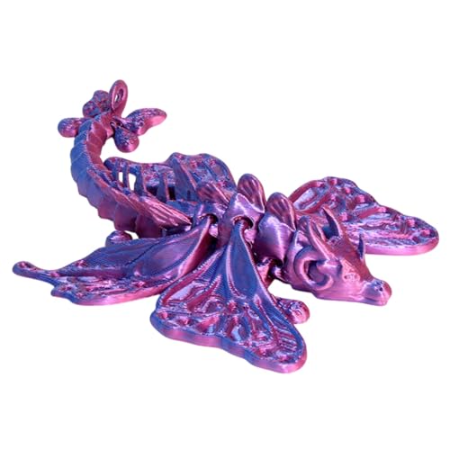 3D-gedruckter Drache mit Flügeln, Kristall-Drache, Kristall-Drache, Fidget-Spielzeug, 3D-Drachen-Spielzeug mit beweglichem Gelenk, bewegliches Fidget-Spielzeug für Kinder und Chefbüro, von Generisch