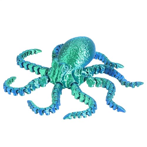 -gedruckter Oktopus – bewegliche Oktopus-Sammelfigur, Stressabbau-Oktopus-Skulptur, Tiermodell, Oktopus-Spielzeug für Stressabbau, sensorischen und zappelnden Spaß, Meerestier-Spielzeug, von Generisch