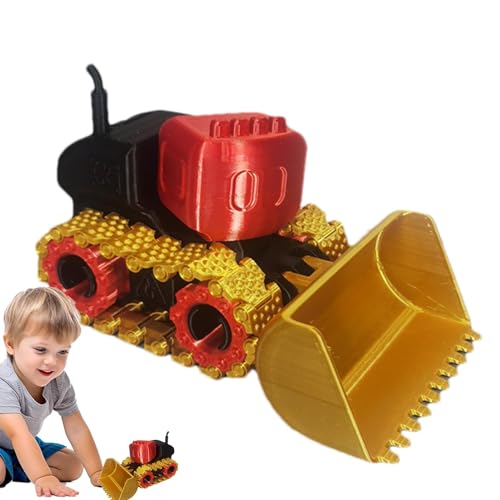 3D-gedrucktes Bulldozer-Spielzeug, Bau-LKW-Spielzeug,3D-gedrucktes Ornament, bewegliches Bulldozer-Spielzeug für Kinder | Sammelfiguren, Ornament für alle Altersgruppen, für Klassenzimmer, Wohnzimmer, von Generisch