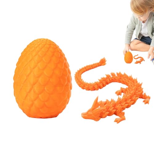 -gedrucktes Drachenspielzeug, beweglicher Drache mit Drachen im Inneren | Kristalldrachen-Zappelspielzeug – bewegliches Drachen-Zappelspielzeug, Schreibtischspielzeug für Kinder und Erwachsene von Generisch