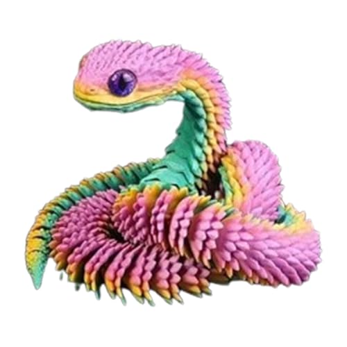 -gedrucktes Schlangenspielzeug, gedruckte Tiere Schlange, Schlange Haustier Bewegliches Gelenk,Flexibles Fidget-Spielzeug, Simulation Dragon Adder Toys Flexible Bewegung Der Gelenke von Generisch