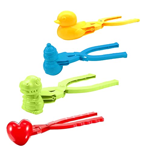 4 Stück Schneeballzange, Sandball Schneeball Clip Schneeballpresse Schneeball Former Winter Schneeball Maker für Kinder Jungen Mädchen im Freien Spielen Schnee (D, One Size) von Generisch