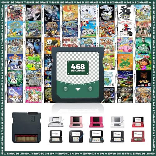 468 in 1 DS Game, Super Combo Game Cartridge Contains 468 3ds Games, Retro Game Pack Card Suitable for NDS, NDSi, 3DS, New, DS, 2DS, DS Lite von Generisch