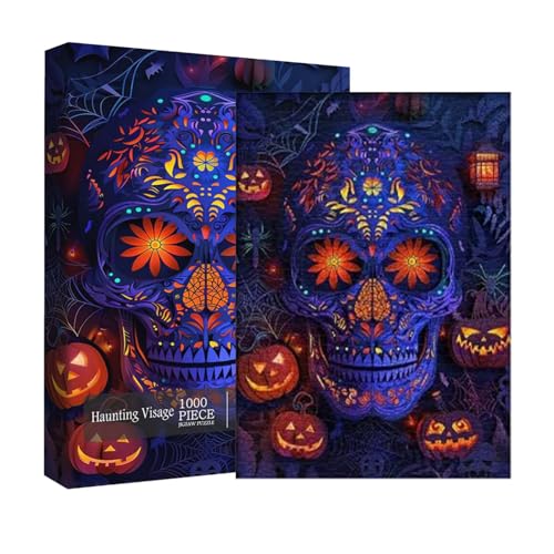 500 Teile Reise Puzzlespiele 70x50cm | Halloween Puzzle Papier Material Gruselmotiv Schädel Design Für Kinder Ab 8 Jahre Gehirntraining Geschenk Mädchen Rätselspiel Geburtstagsgeschenk 500 Teile Reise Puzzlespiele 70x50cm | Halloween Puzzle Papier Material Gruselmotiv Schädel Design Für Kinder Ab 8 Jahre Gehirntraining Geschenk Mädchen Rätselspiel Geburtstagsgeschenk von Generisch