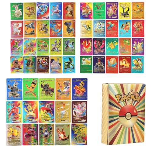 55 Pieces Cartoon Cards Silver Gold Black Rare Cards Set, No Duplicates Caricatures Comics Trading Cards for Children's Birthday Party Gifts Cards Set Trading Cards (C-Gold) von Generisch