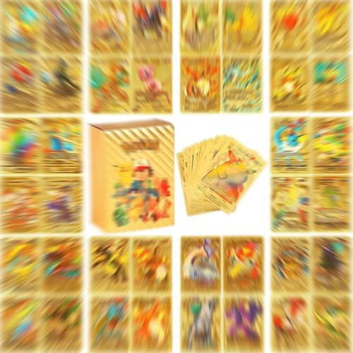 55 Stück Cartoon Karten Gold Schwarz Silber Karten Set,Nicht duplizierte Comic-Sammelkarten, häufige/seltene Anime-Karten.（Gold） von Generisch