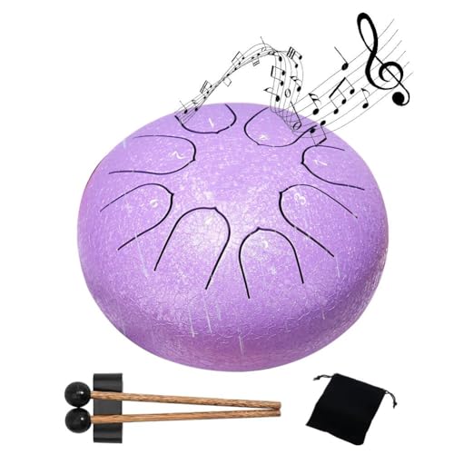 6 Töne Stahlzungentrommel Outdoor Regen Drum Instrument Drum Percussion Mini Ätherische Trommel Hand Drum Sticks H3f7 Zubehör von Generisch