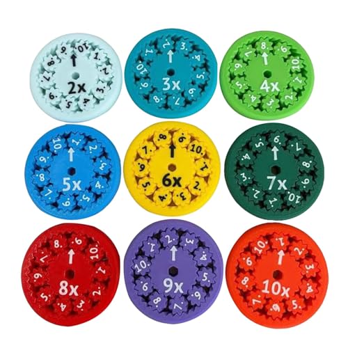 9 Stück Mathe Fidget-Spinners, Math Fact Fidget-Spinner, Lustige Mathe Lern Fidget Toys Für Kinder, Multiplikation Und Division Lernen von Generisch