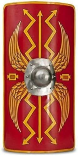 91,4 cm mittelalterlicher römischer Rüstungsschild Legion Scutum Schild Stahl historische Ritter Kreuzritter Schild Cosplay Römer LARP Rüstung Schild Halloween von Generisch