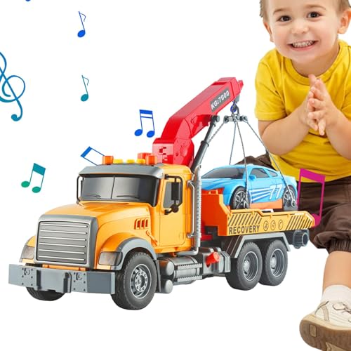 Abschleppwagen-Spielzeug für,Beleuchtete Transportanhänger für Rettungsfahrzeuge mit Sound - Sinnesspielzeug mit Rennwagen-Spielset für Kinder im Alter von 3–8 Jahren von Generisch