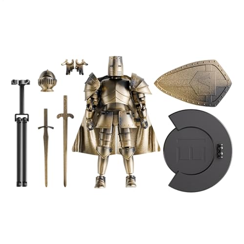 Action Figure, Medieval Knight Model, PP Material Multi-Jointed Movable Joints Flexible Rotating Head Figurine for Kids Adults Collectors, 5.51x5.2 Inches von Generisch