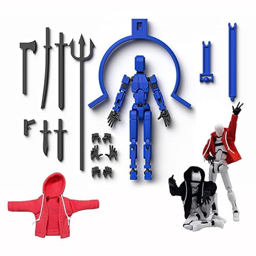 Actionfigur mit Kapuzenpullover, 3D-Druck, mehrgelenkige Actionfiguren, Schnuller, 13 magnetische Actionfiguren-Set, Zubehör von Generisch