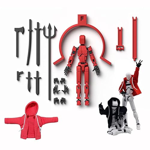 Actionfigur mit Kapuzenpullover, 3D-Druck, mehrgelenkige Actionfiguren, Schnuller, 13 magnetische Actionfiguren-Set, Zubehör von Generisch