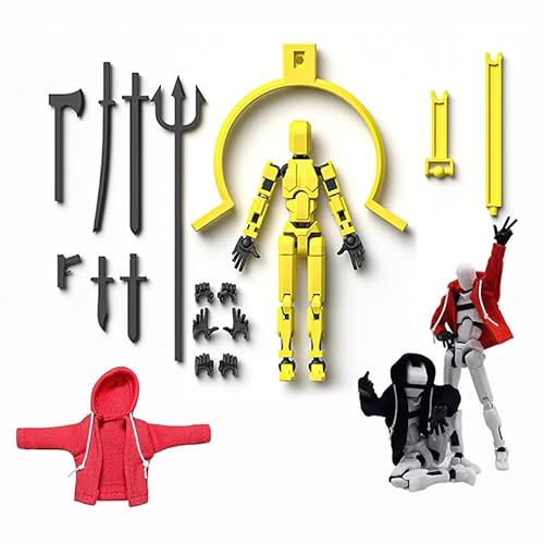 Actionfigur mit Kapuzenpullover, 3D-Druck, mehrgelenkige Actionfiguren, Schnuller, 13 magnetische Actionfiguren-Set, Zubehör von Generisch