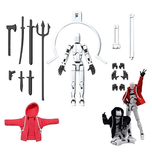 Actionfigur mit Kapuzenpullover, 3D-Druck, mehrgelenkige Actionfiguren, Schnuller, 13 magnetische Actionfiguren-Set, Zubehör von Generisch