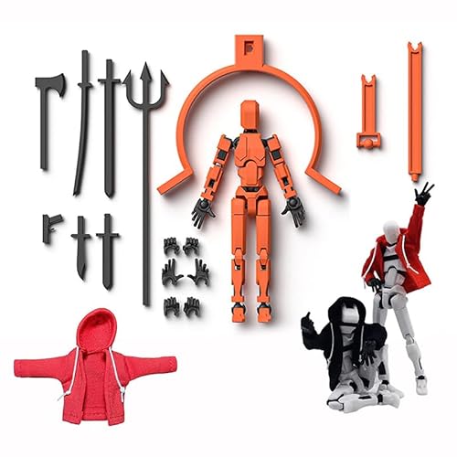 Actionfigur mit Kapuzenpullover, 3D-Druck, mehrgelenkige Actionfiguren, Schnuller, 13 magnetische Actionfiguren-Set, Zubehör von Generisch