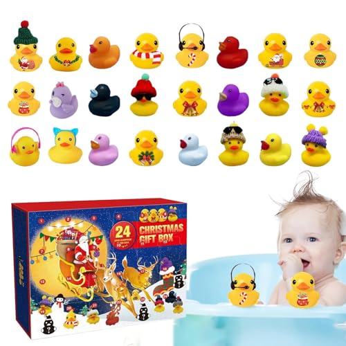 Adventskalender 2024 Kinder 0 1 2 Jahre, Adventskalender Baby, Weihnachtskalender for Kinder Baby Mädchen, Weihnachts-Adventskalender Mit Gummi-Enten von Generisch