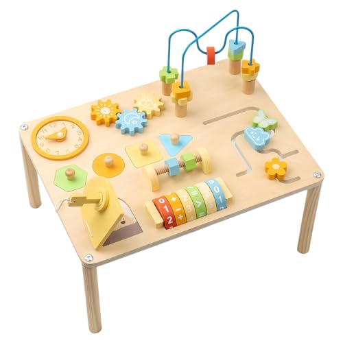 Aktivitätstisch - Lernspieltisch | Lernspielzeug aus Holz mit Kugelbahn und Steckspiel für Kleinkinder Aktivitätstisch - Lernspieltisch | Lernspielzeug aus Holz mit Kugelbahn und Steckspiel für Kleinkinder von Generisch