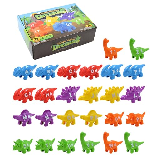 Alphabet-Dinosaurier-Spielzeug,Alphabet-Dinosaurier-Matching - Vorschul-Dinosaurier-Feinmotorikspielzeug - Lernspielzeug für die Feinmotorik im Vorschulalter, farbenfrohe Buchstabenrätsel im Vorschula von Generisch