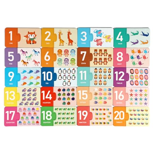 Alphabet Pappkarten - Zahlen Lernspiel mit Papierkarten,Pädagogisches Spielzeug zum Zählen Lernen für Kindergartenkinder 1,5–6 Jahre Alphabet Pappkarten - Zahlen Lernspiel mit Papierkarten,Pädagogisches Spielzeug zum Zählen Lernen für Kindergartenkinder 1,5–6 Jahre von Generisch