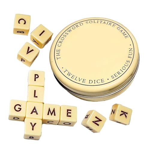 Alphabet Würfelspiel, das Kreuzworträtsel Solitärspiel, Kreative Alphabet Rechtschreibspiele mit 12 Würfeln, Reise Scrabbles Spiel Reisen, Würfelspiel, Spielzeug für den Familienspielabend von Generisch