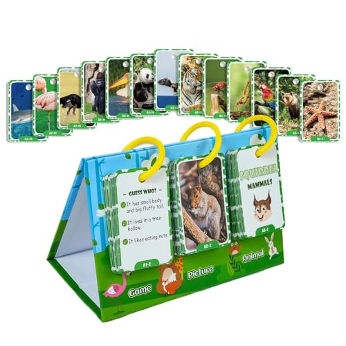 Animal Flash -Karten für Kinder, realistische Tierflash -Karten | 69X Animal Cognitive Photo Cards - Pädagogisches Matching -Spiele -Spiel englischen Wörtern, Vokabularbuilder für Kinder ab 3 Jahren u von Generisch