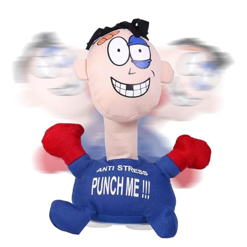 Anti Stress Punch Me Plüschtier, 9 Zoll Schreieplüschpuppe Wutmanagementspielzeug, Lustiges Figurenentlüftungsspielzeug mit Saugbasis, Damit Puppe Tumblers Zappelspielzeug, für Erwachsene und Kinder von Generisch