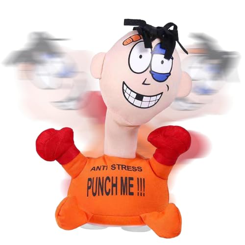 Anti Stress Punch Me Plüschtier, 9 Zoll Schreieplüschpuppe Wutmanagementspielzeug, Lustiges Figurenentlüftungsspielzeug mit Saugbasis, Damit Puppe Tumblers Zappelspielzeug, für Erwachsene und Kinder von Generisch