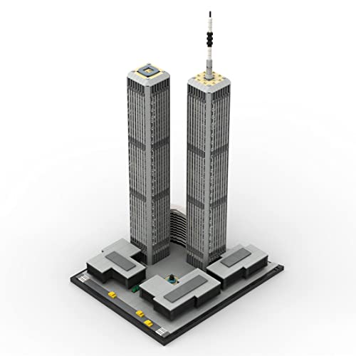 Architecture World Trade Center Modular Bauklötze Set, 1:1000 New York Groß Modular Haus Gebäude Klemmbausteine Konstruktionshaus Ideas Geschenk für Erwachsene-4870 Teile von Generisch