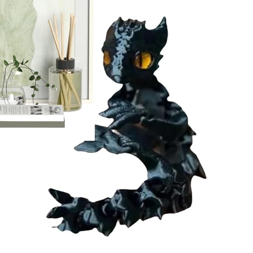 Artikulierter Drache, 3D-Drache | Winziger 3D-Gedruckter artikulierter Tierdrache | Executive-Schreibtischdekoration mit flexiblen Gelenken, Drachendekor-Desktop-Haustier für Wohnzimmer, Schlafzimmer von Generisch