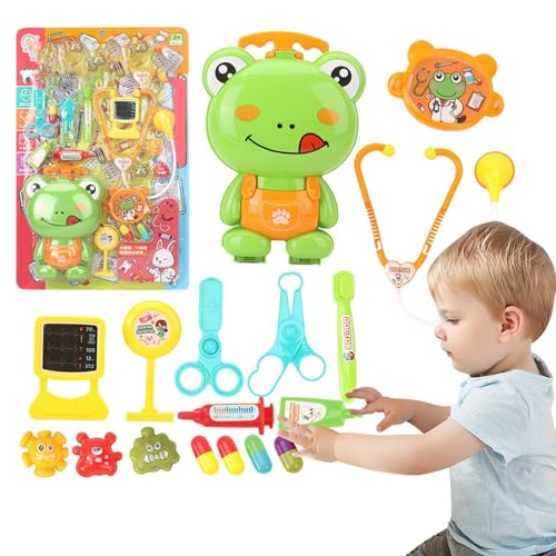 Arzt-Spielzeugset, Kinder-Ärzte-Spielset | Arztset mit Frosch-Trolley - Arzt-Set mit Stethoskop, Rollenspiel-Spielzeug-Arzt-Set für Kinder von 3–8 Jahren von Generisch