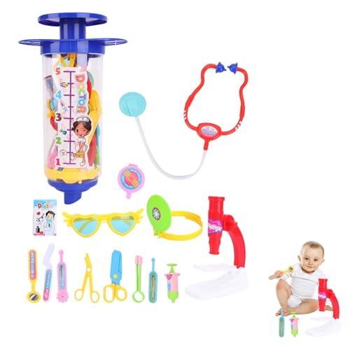 Arztset für Kinder, Deluxe Pretend Play Doctor Kit Spielzeug mit Stethoskop, Pretend Play Educational Doctor Toys Kit Simulation Kinderarzt-Spielset für Kinder ab 3 Jahren von Generisch