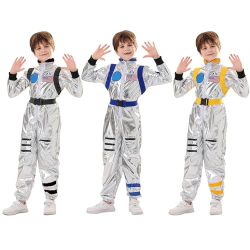 Astronauten-Kostüm für Kinder, Astronauten-Kostüm, perfekt für Karneval und Bühnenauftritte (mit Gürtel) von Generisch