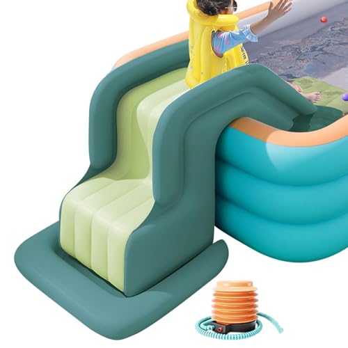 Aufblasbare Pools – Wasserrutsche mit Anti-Kipp-Design, unterirdisches Schwimmbad | Bequemes, angenehmes Gleiten, verdickte Basis, große Fläche für Vergnügungspark-Poolrutschenhaus-Rasen-Bodenpools von Generisch