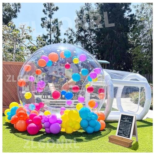 Aufblasbares Blasenhaus für Kinder, 3 m, transparentes aufblasbares Zelt mit Gebläse und Pumpe für den gewerblichen Gebrauch, luxuriöses 100% PVC-Bubble-Haus für den Außenbereich, Terrasse von Generisch