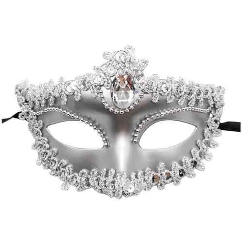 Augenmaske Maskerade Maske Für Karneval Abendkleid Tanz Ball Party Damenmaske Galvanisierte Diamant Sprühfarbe Prinzessinnen Maske Weihnachts Ball Damen Augenmaske Venezianische Maske Damen von Generisch