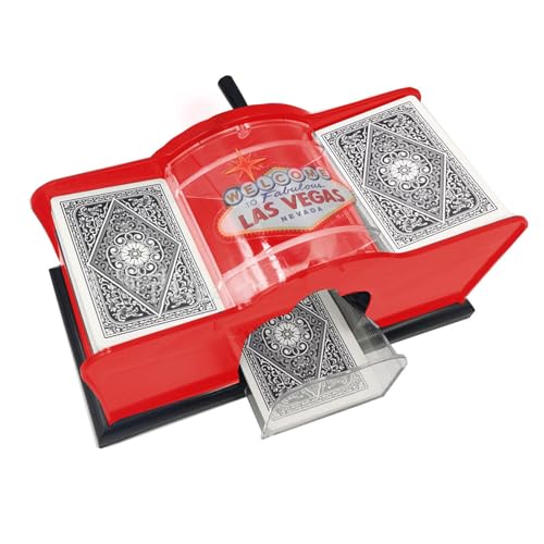 Automatischer Kartenmischer, manueller Kartenmischer mit Handkurbel, 2 Deck elektronische Mischkartenmischmaschine, leichte Shuffler Kartenmischmaschine für Spielkarte, Poker von Generisch