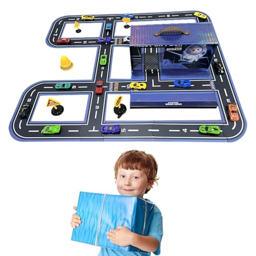 Autorennbahn, Spielzeugstrecken für Autos - Auto-Puzzlespiele Spielzeug-Rennwagen Spielzeugautos für Kleinkinder - Einfach zu erstellende Szenen, kreative Supercar-Weltraum-Themenautobahn, verbessern von Generisch