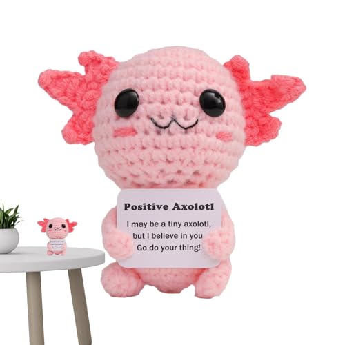 Axolotl Positiv Spielzeug - Axolotl Emotionsspielzeug, Lustige Positive Axolotl Spielzeug, Inspirierende Gestrickte Puppe, Plüsch Für Heimdekoration, Erhebendes Häkeln Spielzeug von Generisch