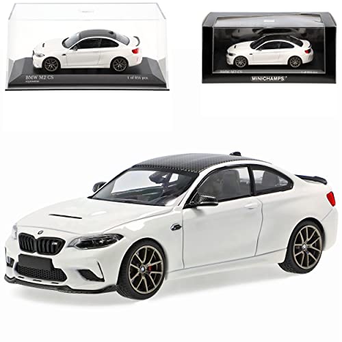 Generisch B*M*W 2er F22 M2 CS Competition Coupe Weiss mit goldenen Felgen Modell 2013-2021 Version Ab 2020 limitiert 1 von 816 Stück 1/43 Minichamps Modell Auto von Generisch