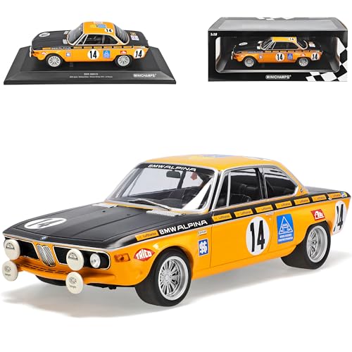 B*M*W E9 2800 CS Coupe Orange Kelleners Huber Gewinner 24h Spa 1970 1968-1975 1/18 Minichamps Modell Auto von Generisch