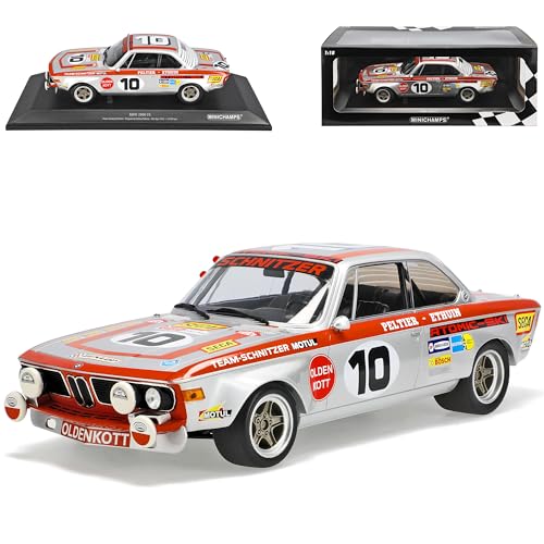 B-M-W E9 2800 CS Coupe Silber Team Schnitzer Motul 24H SPA 1972 1968-1975 1/18 Minichamps Modell Auto von Generisch