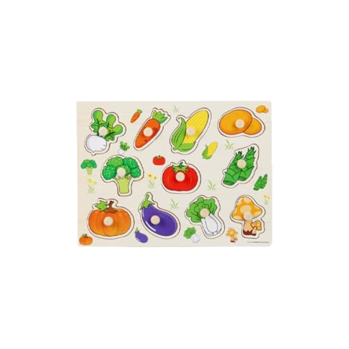 BAU Konstruktionsspielzeug Steckpuzzles Eltern-Kind-Interaktives Knopfpuzzle-Spielzeug Frühpädagogisches Handbrettspielzeug Hölzernes Steckpuzzle-Set Für 1 Jahr Figuren (Green, One Size) von Generisch