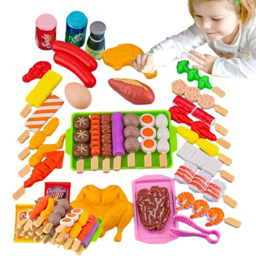 BBQ Grill Playset - Food BBQ Grill Spielzeug | Grill Spielzeugset, Trep Play Cooking Playset, Interactive Kids Barbecue Grill Set für Kinder BBQ Accessoires Campingspielzeug Campingspielzeug von Generisch