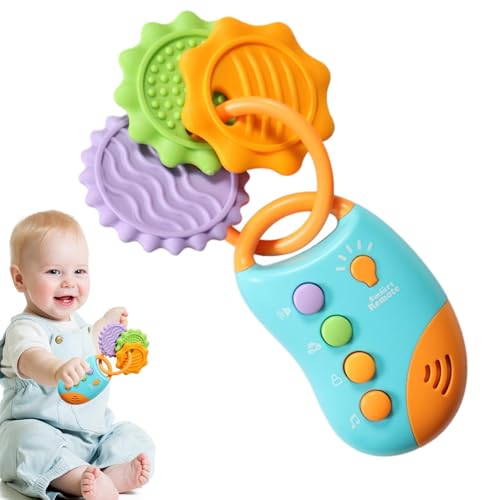 Baby-Autoschlüsselspielzeug, Musikalisches Babyspielzeug | Simulation Smart-Remote-Autoschlüssel mit Ton und Lichtern,Pädagogischer Baby-Autoschlüssel-Beißring, Früherziehungsspielzeug für Kinder für von Generisch